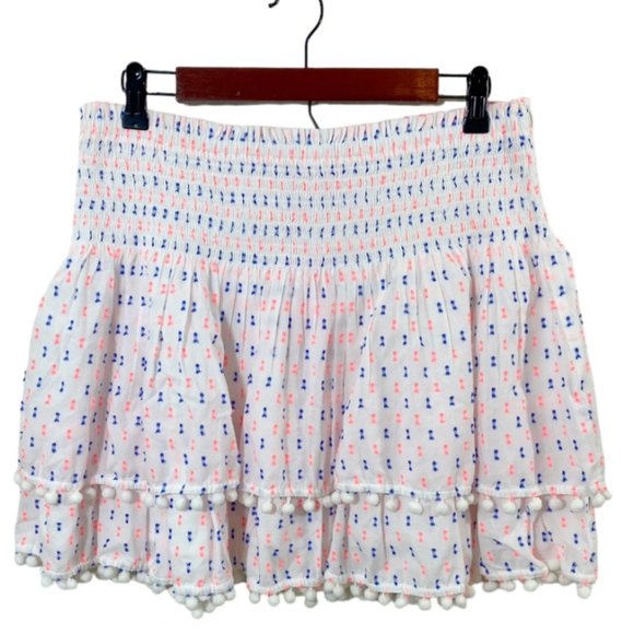 Lilly Pulitzer White Mini Skirt with Pink and Blue Accents - Picture 1 of 4